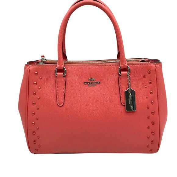 Coach Pebbled Leather Surrey Carryall Satchel Bag With Matching Wallet - Picture 1 of 12